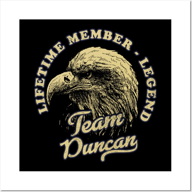 Duncan Name - Lifetime Member Legend - Eagle Wall Art by Stacy Peters Art